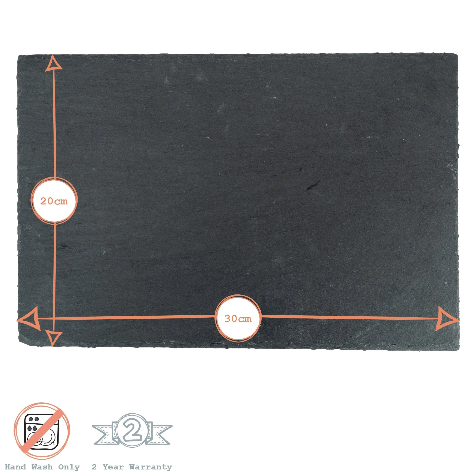 30cm x 20cm Rectangular Slate Placemats - Pack of Six - By Argon Tableware