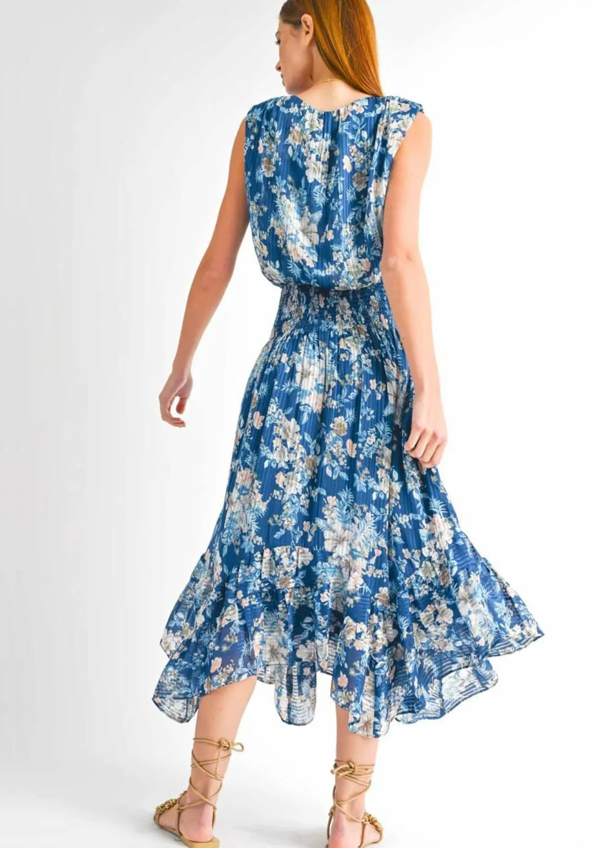 Adele Midi Dress - Navy Floral