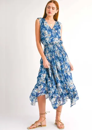 Adele Midi Dress - Navy Floral