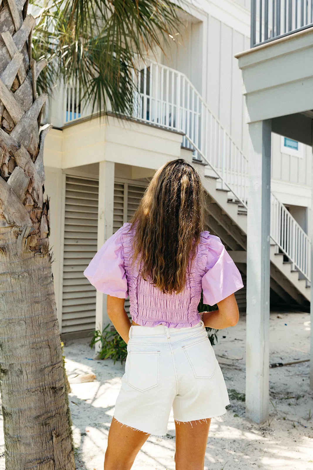 Alexandra Smocked Top - Lilac