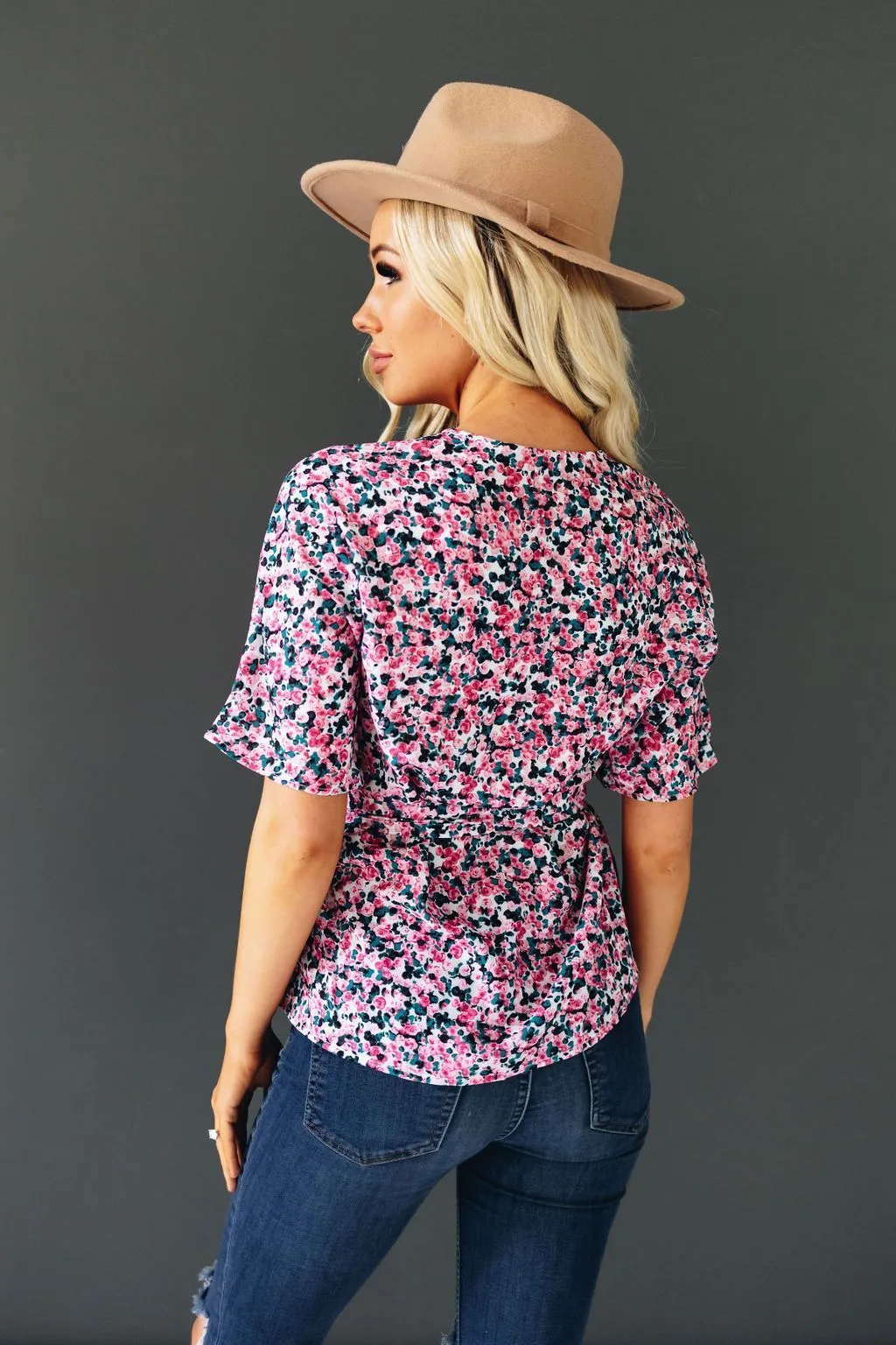 All Of Me Floral Tie Detail Top