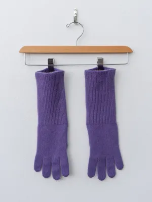 Baby Cashmere Knit Long Gloves - Purple