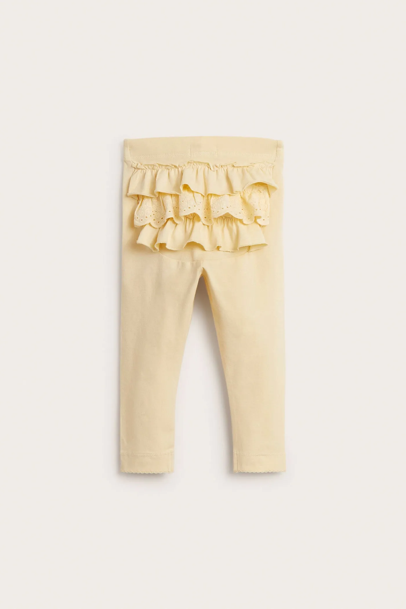 Baby yellow leggings with ruffles