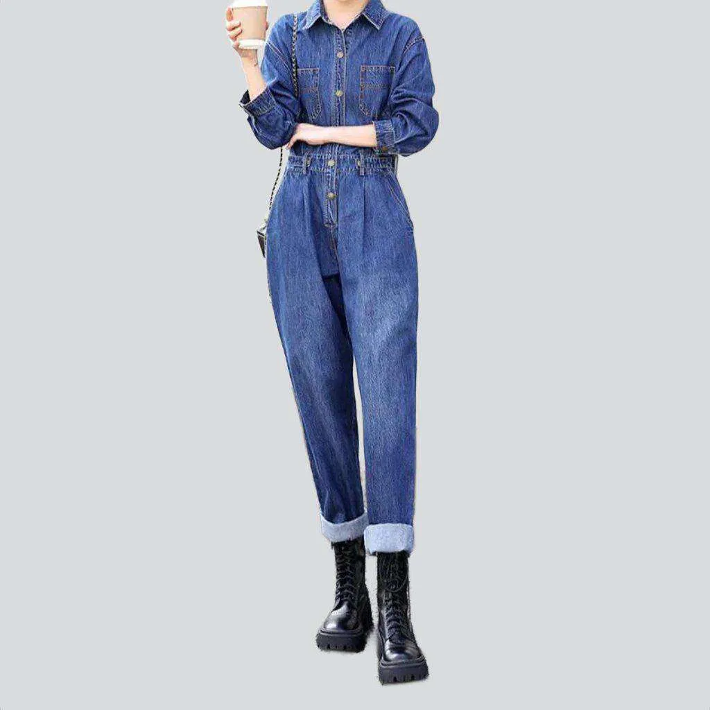 Baggy women denim overall