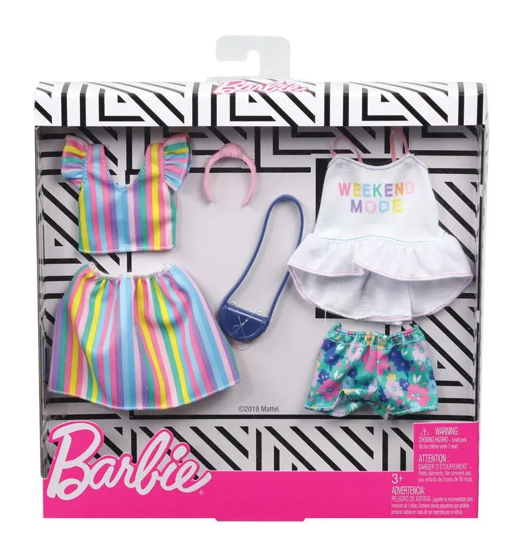 Barbie Fashion 2 Pack Raindow Dress & Weekend Dress