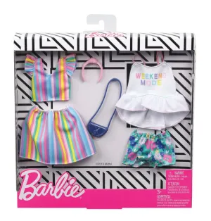 Barbie Fashion 2 Pack Raindow Dress & Weekend Dress