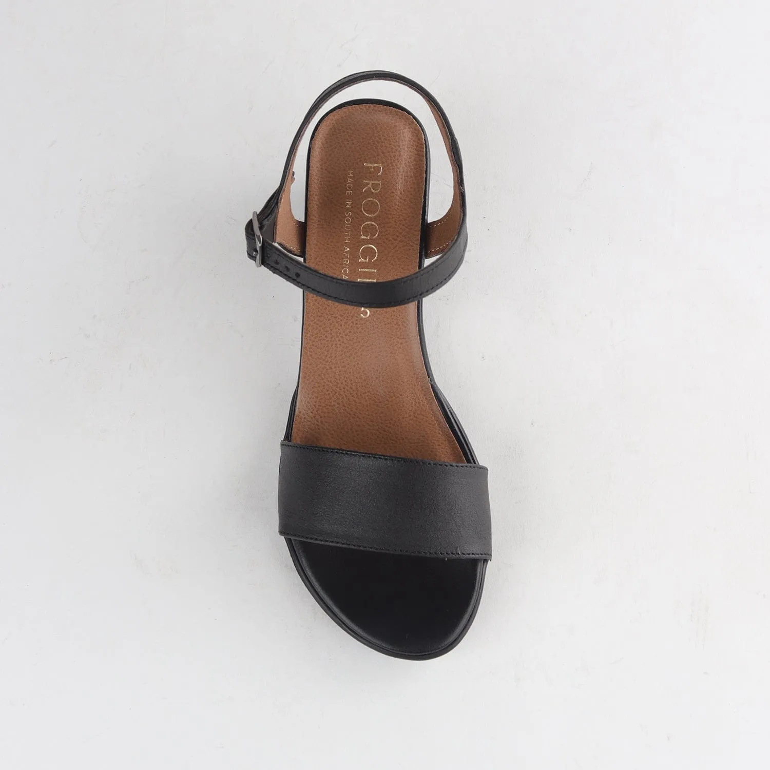 Block Heel Sandal in Black - 12817