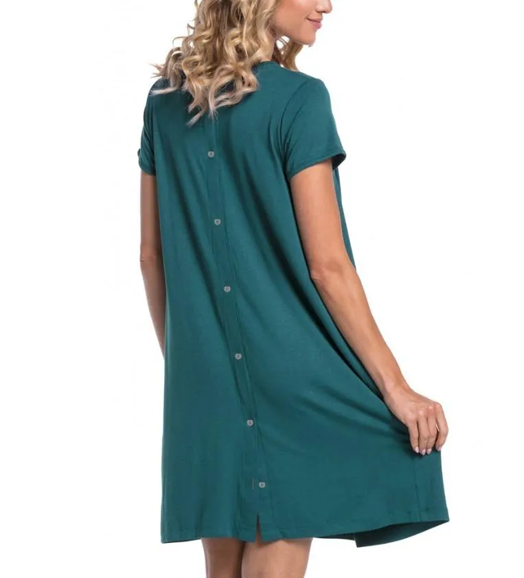 Bottle Green Maternity and Nursing Dress