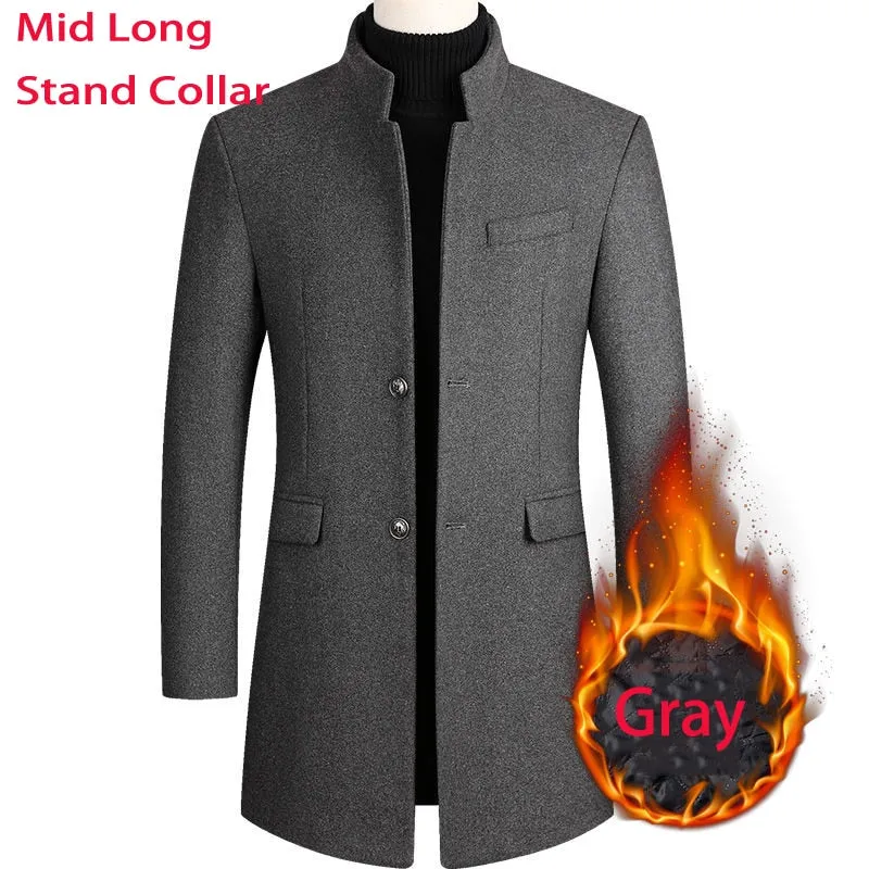 Coat Male Winter Brand Men's Cashmere Coat Slim Fit