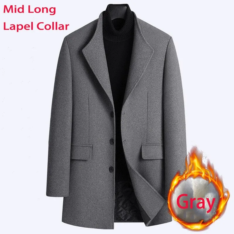 Coat Male Winter Brand Men's Cashmere Coat Slim Fit