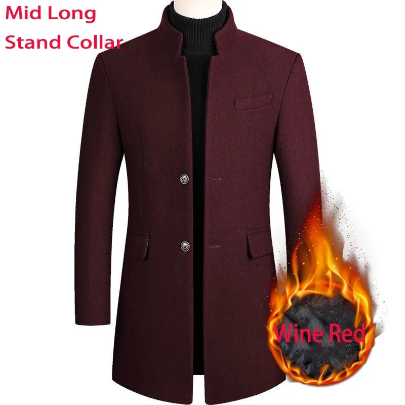 Coat Male Winter Brand Men's Cashmere Coat Slim Fit