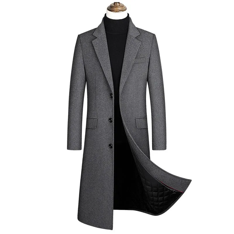 Coat Male Winter Brand Men's Cashmere Coat Slim Fit