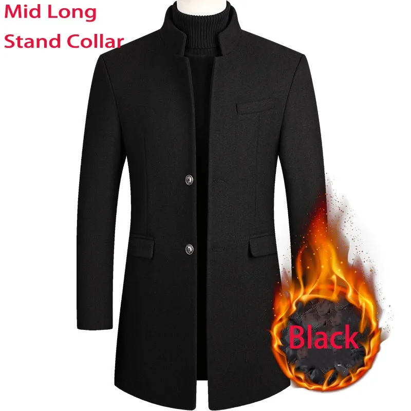 Coat Male Winter Brand Men's Cashmere Coat Slim Fit