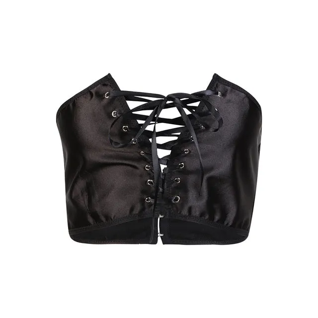 Corset lace up belt