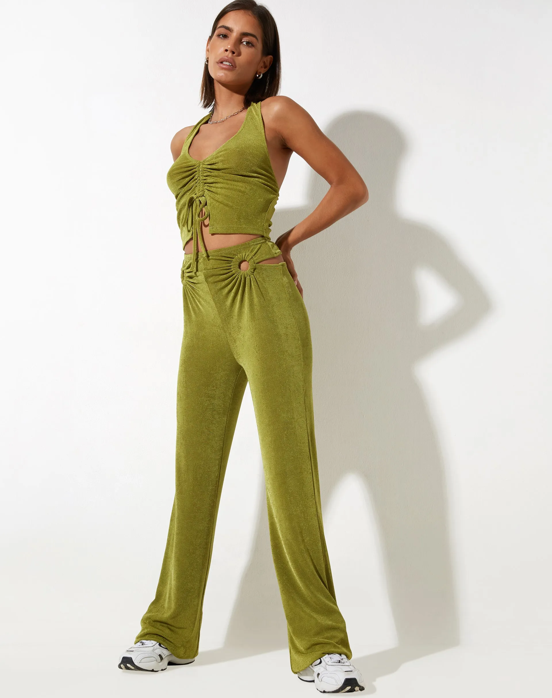 Dapa Crop Top in Crepe Lime