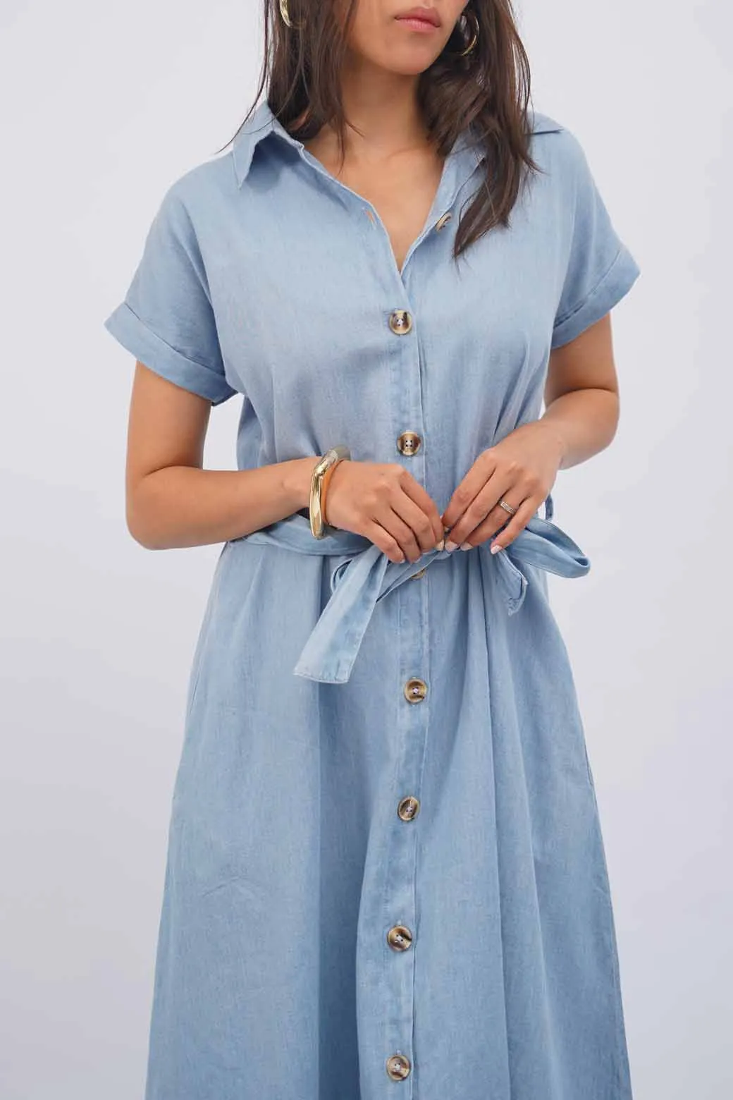 DENIM MIDI DRESS