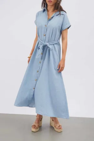 DENIM MIDI DRESS