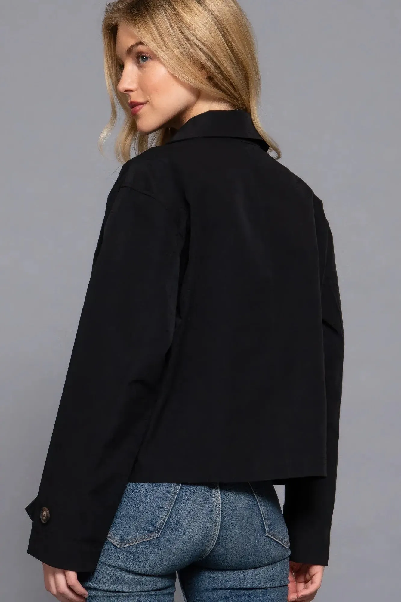 Double Breasted Short Women's Trench Jacket