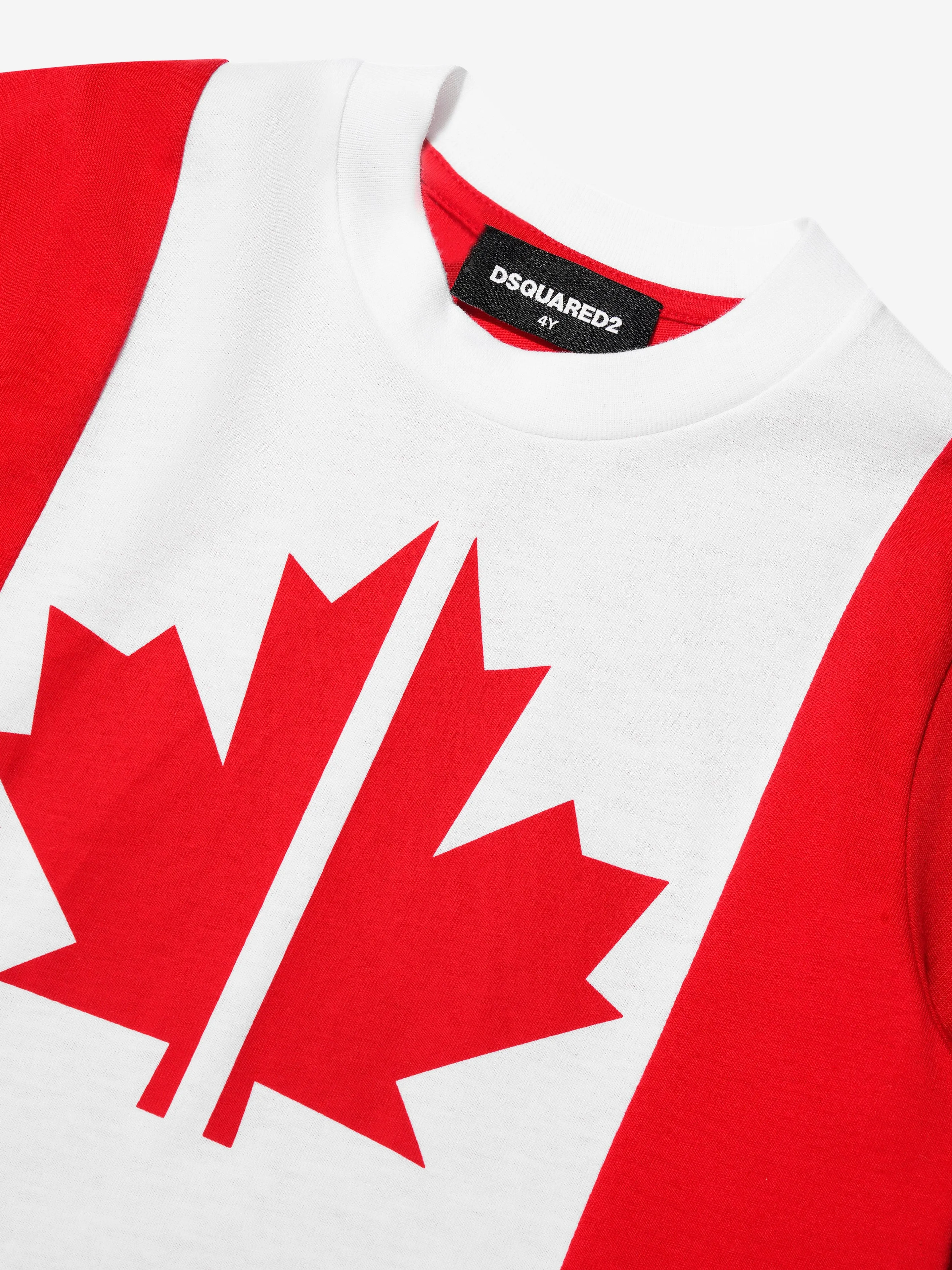 Dsquared2 Boys Maple Leaf Logo T-Shirt In Red