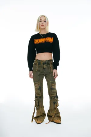 Dump Him Cropped Sweatshirt Black