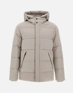 Ecru Wool and Viscose Down Jacket