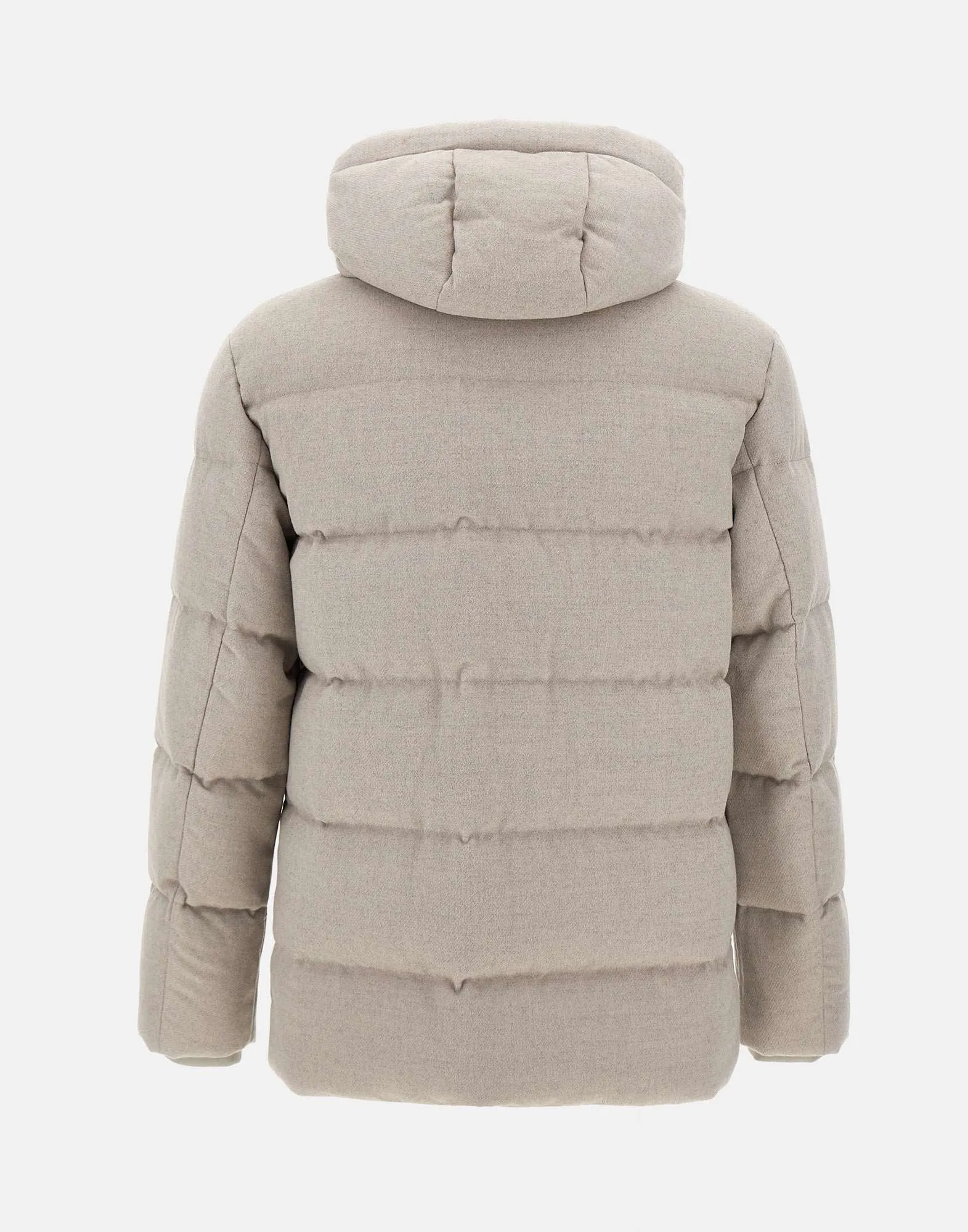 Ecru Wool and Viscose Down Jacket