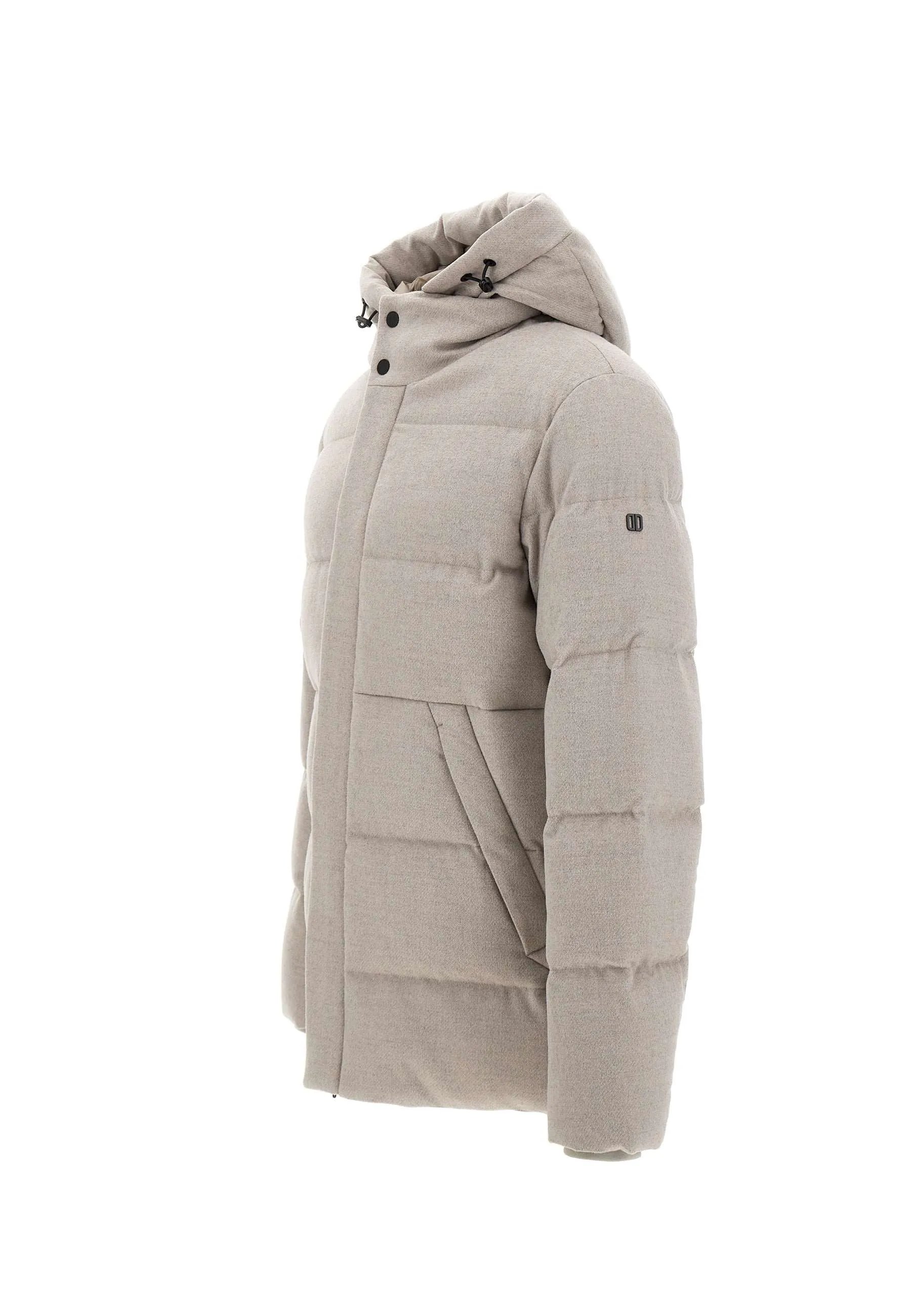 Ecru Wool and Viscose Down Jacket