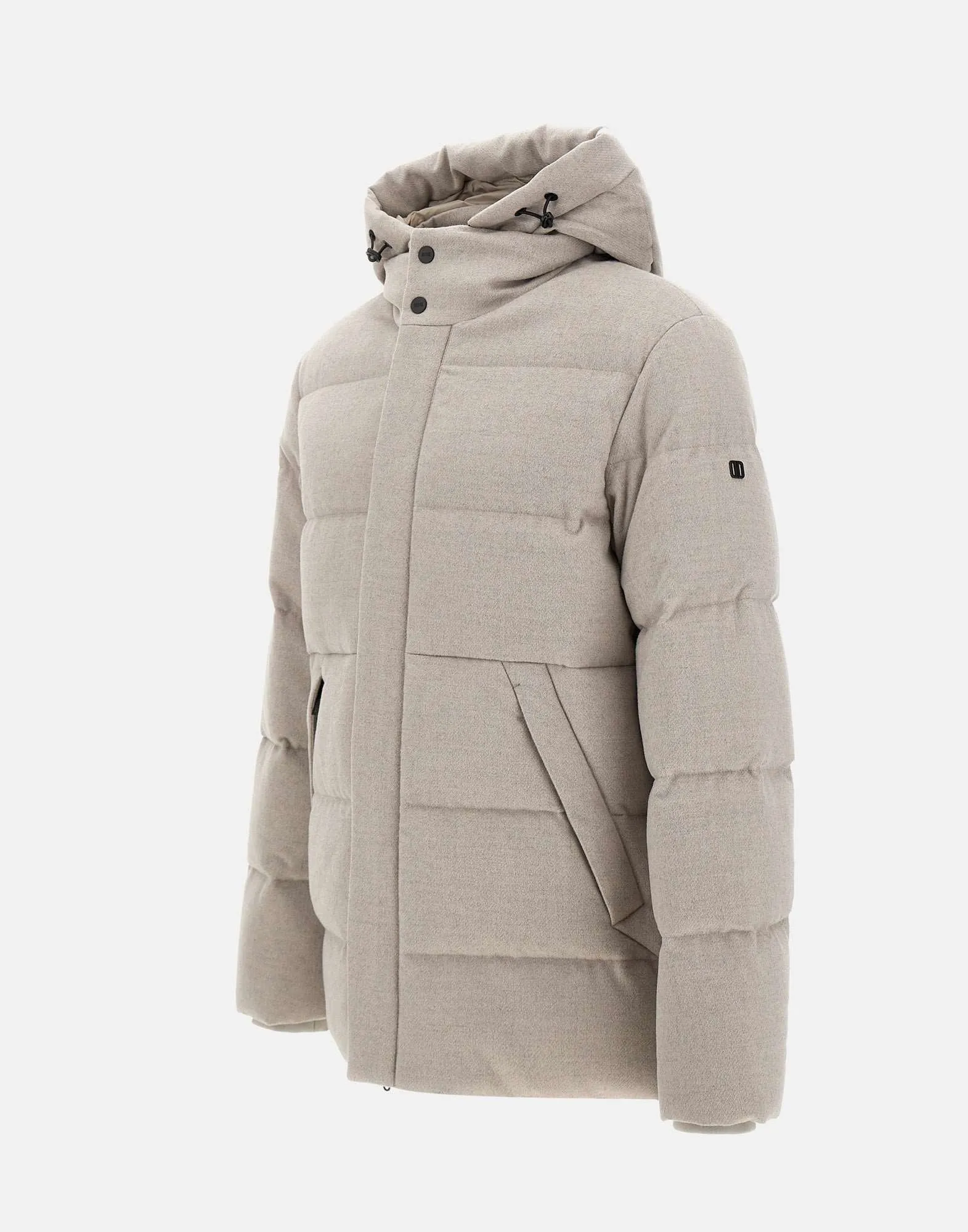 Ecru Wool and Viscose Down Jacket