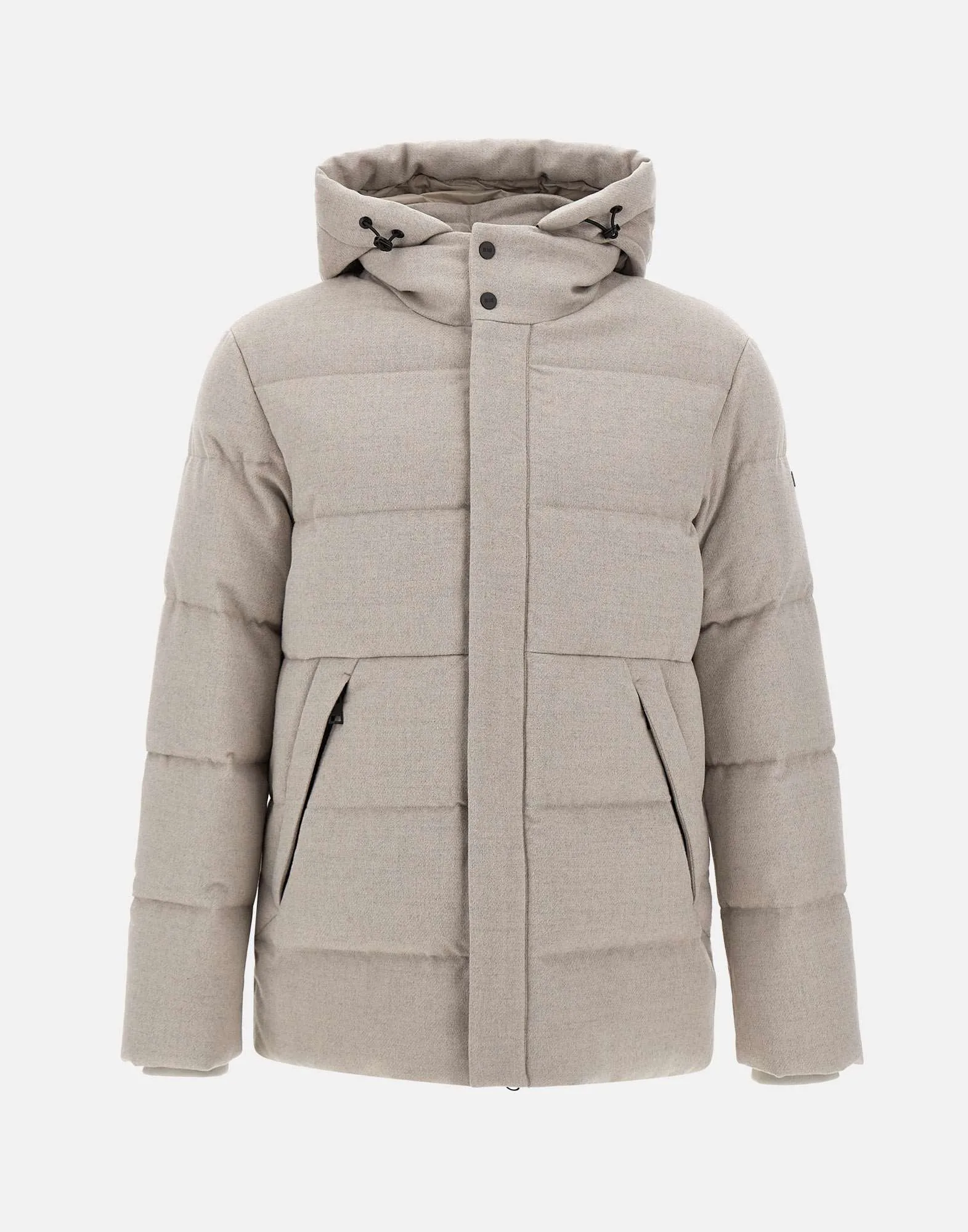 Ecru Wool and Viscose Down Jacket