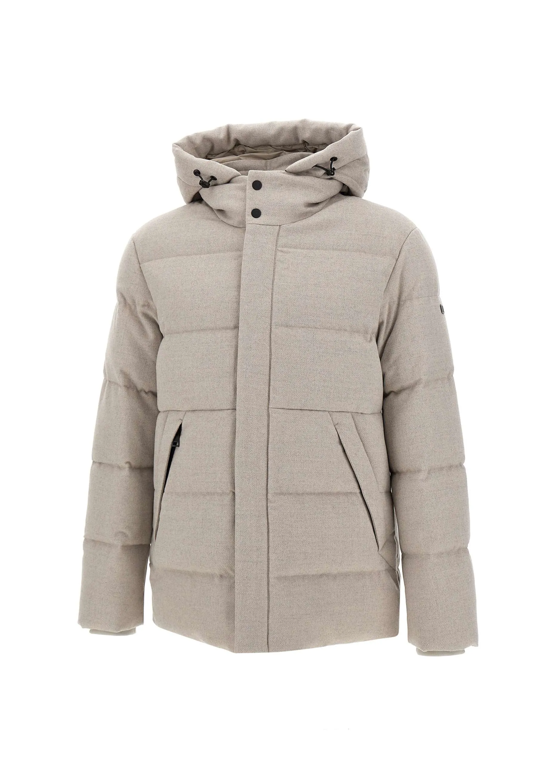 Ecru Wool and Viscose Down Jacket