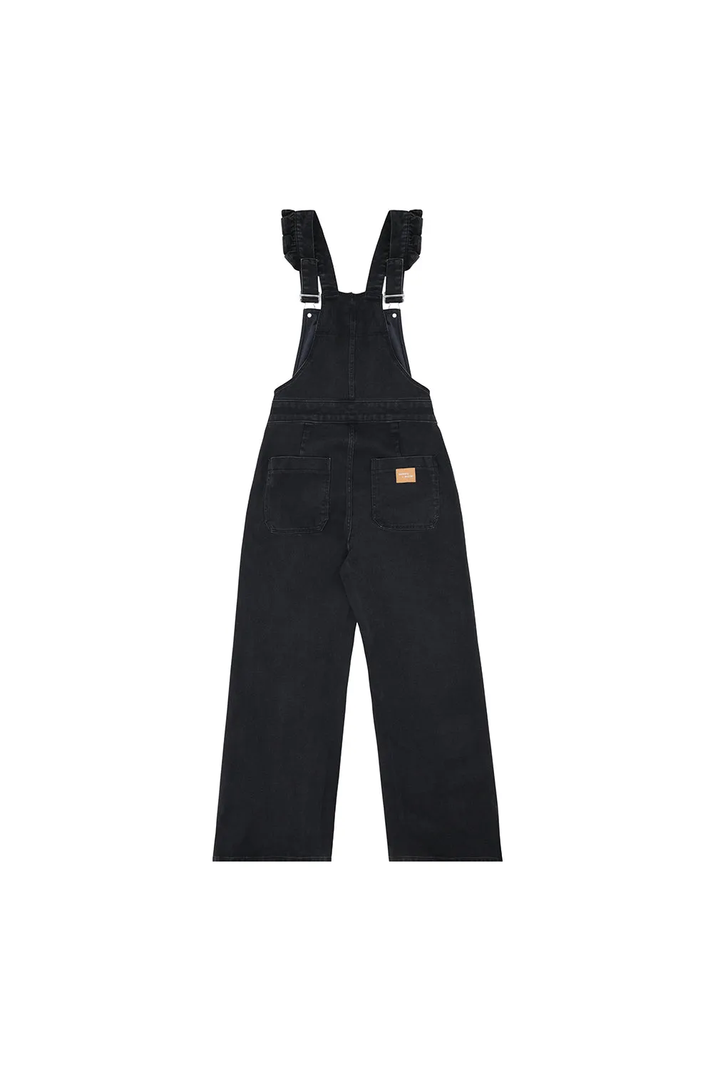 Elodie Frill Overalls in Black Denim