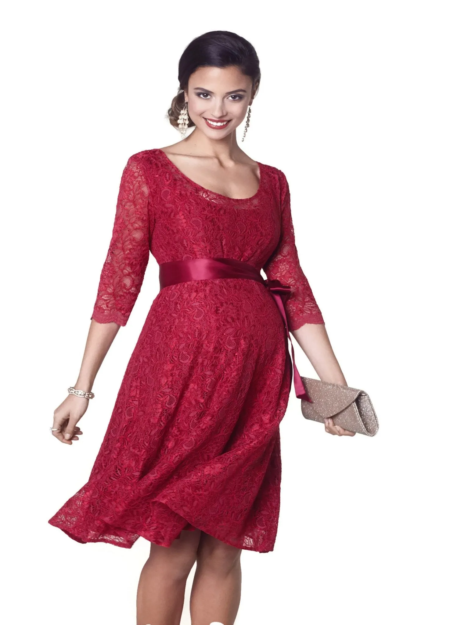 Freya Maternity Dress - Scarlet Red