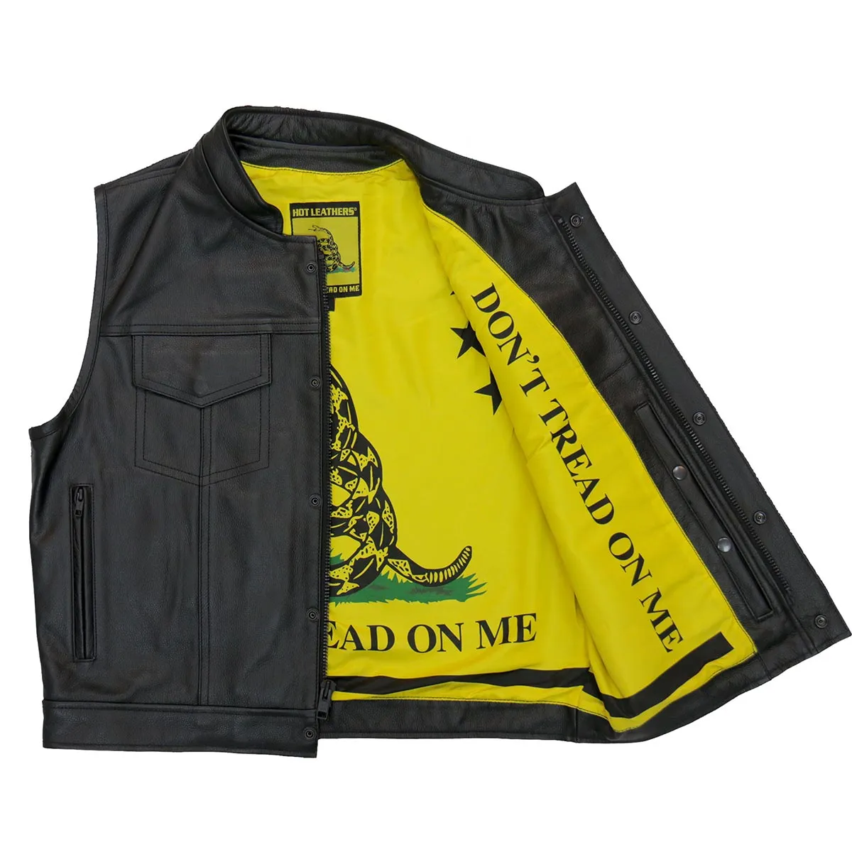 Hot Leathers VSM1053 Men's Black 'Don't Tread On Me' Conceal and Carry