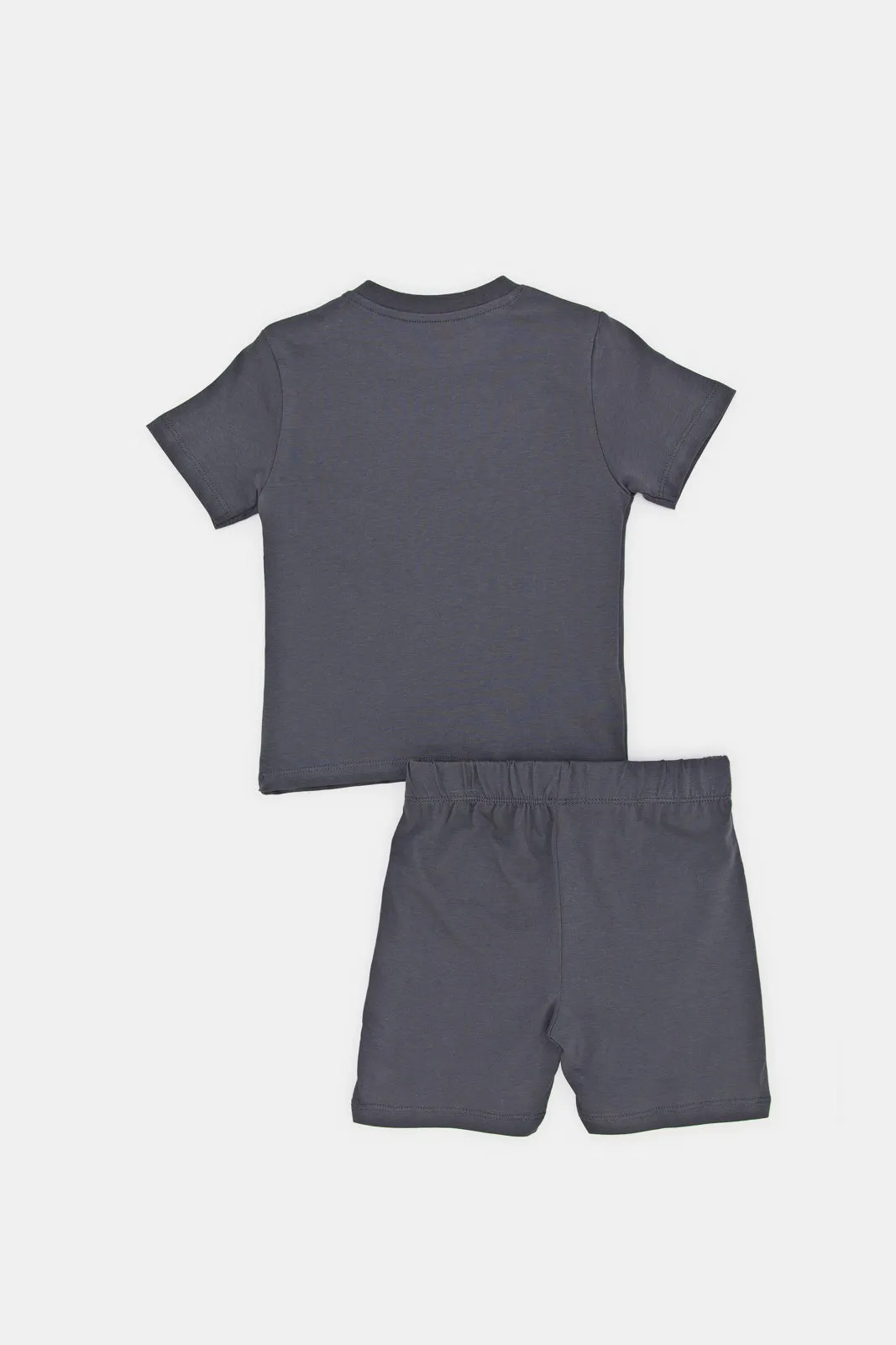 Infant Boys Charcoal And White Printed Pyjama Set (4 Piece)