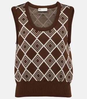 Jacquard vest TORY SPORT, brown