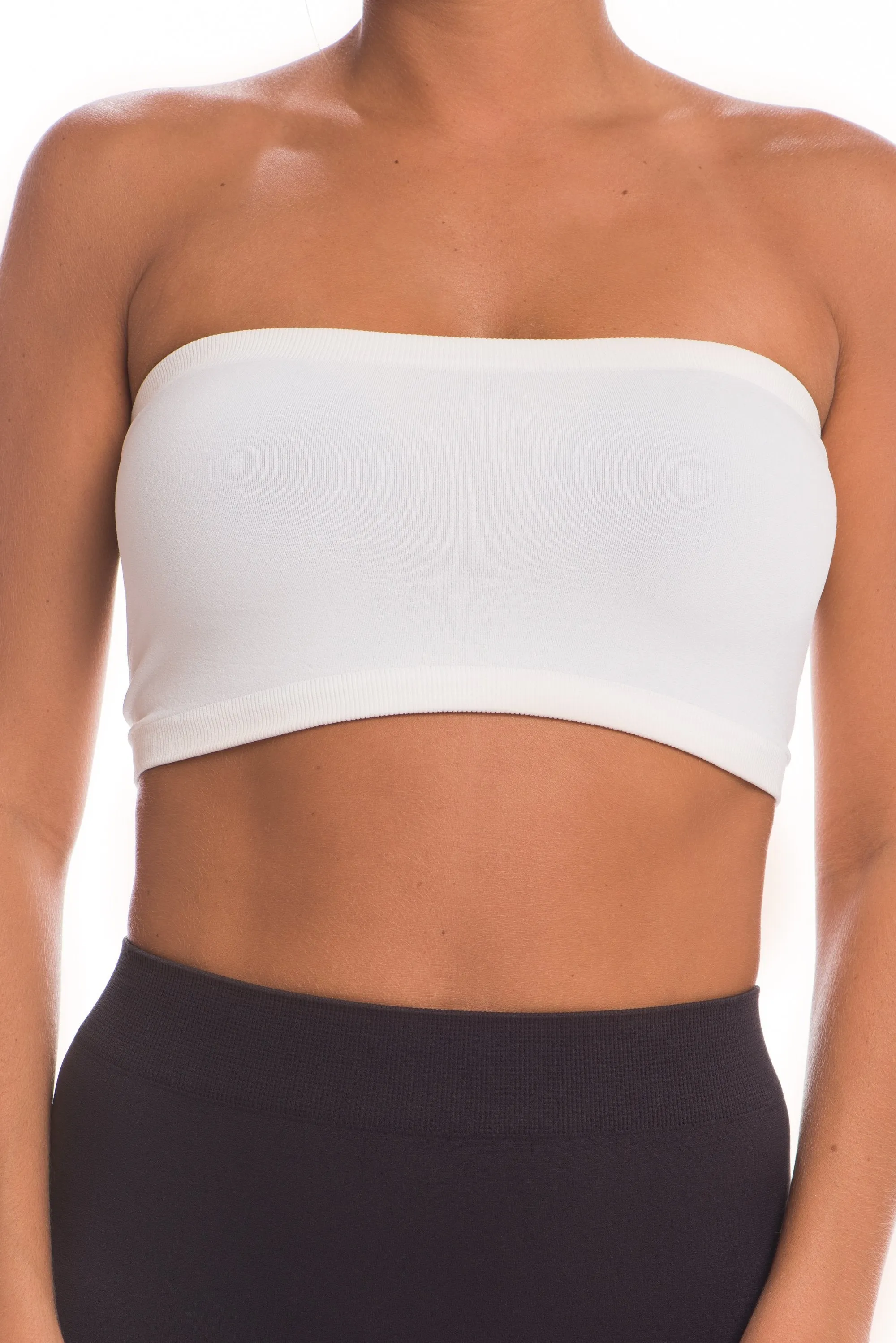 Just That Easy Ivory White Bandeau Top