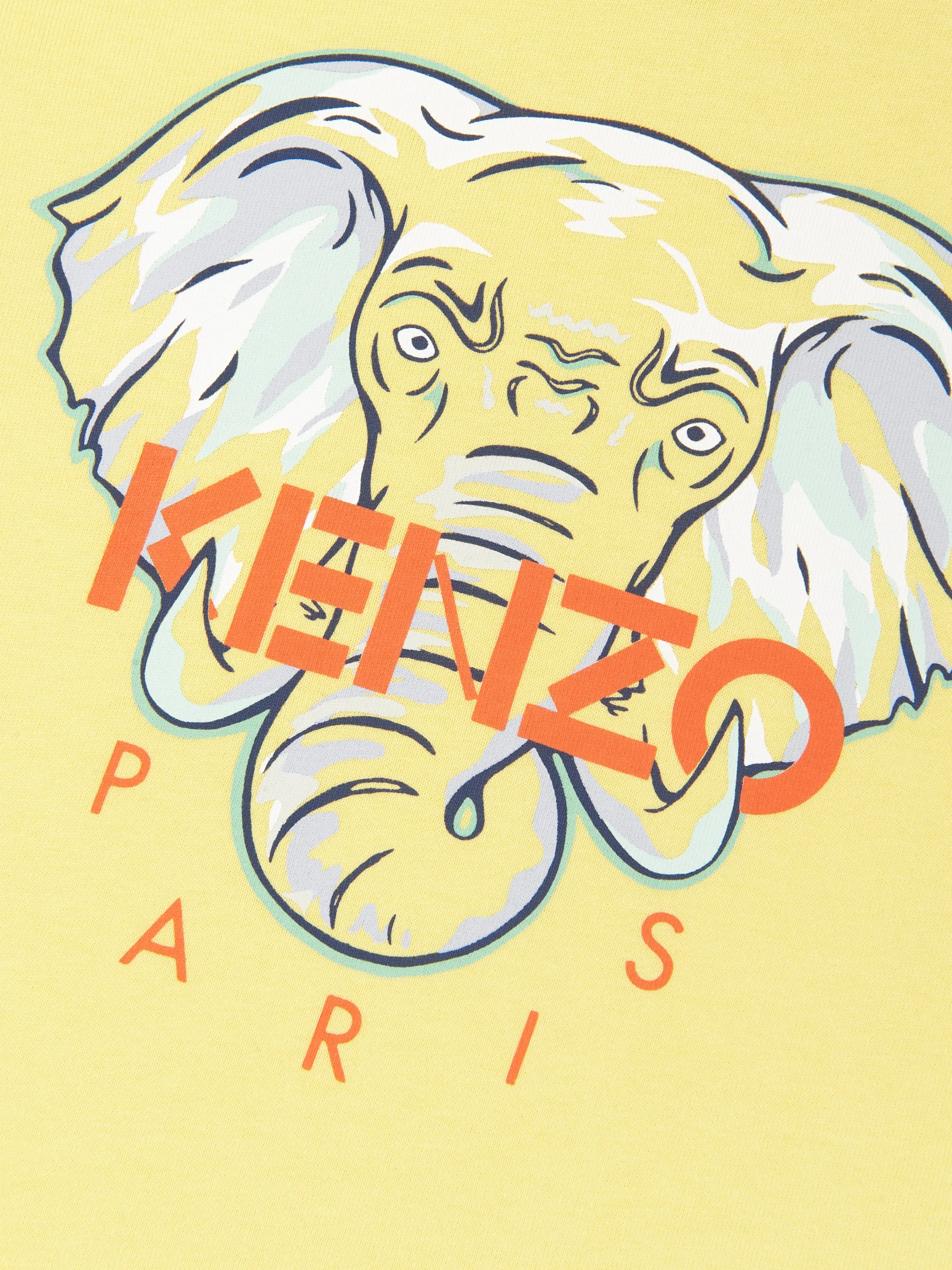 KENZO Boys Organic Cotton Elephant T-Shirt in Yellow