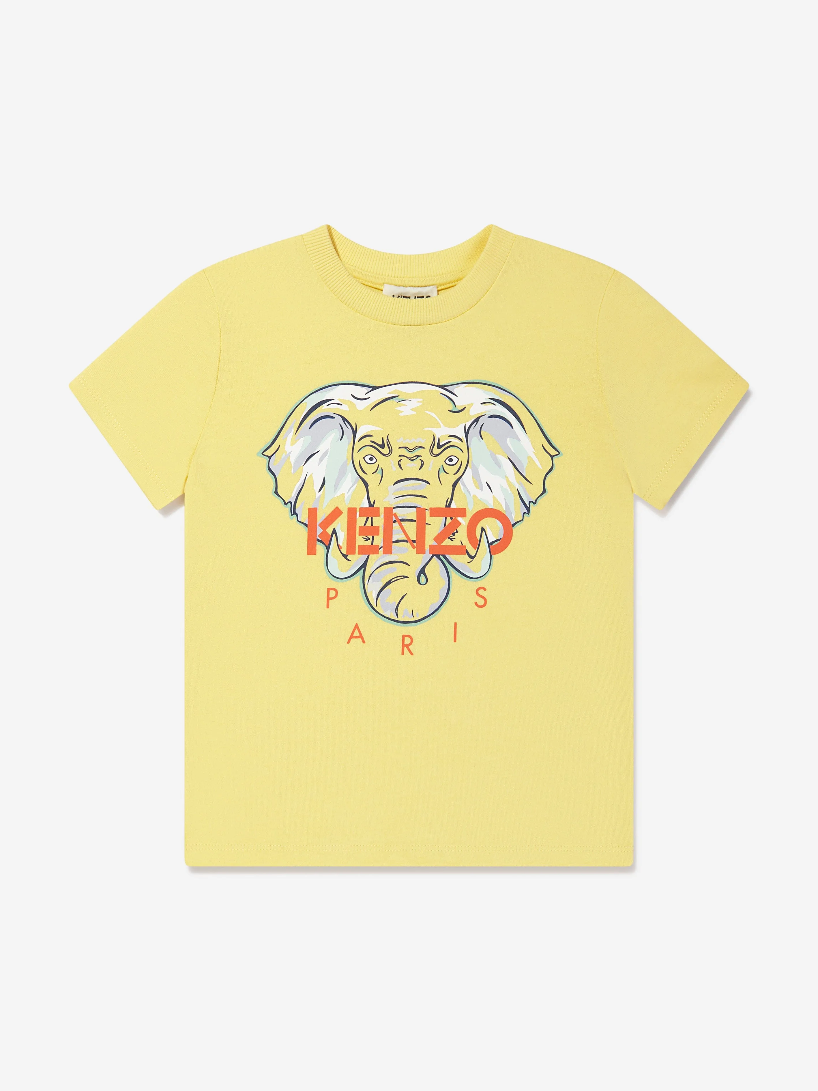 KENZO Boys Organic Cotton Elephant T-Shirt in Yellow