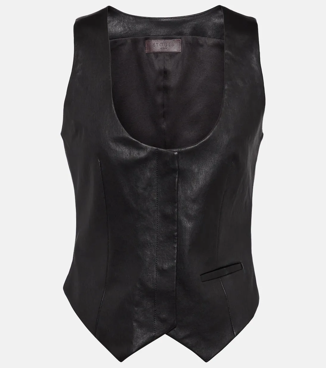 Leather vest Adrian STOULS, black