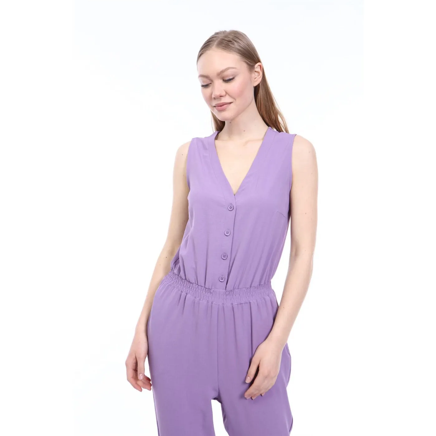 Lilac Sleeveless Jumpsuit