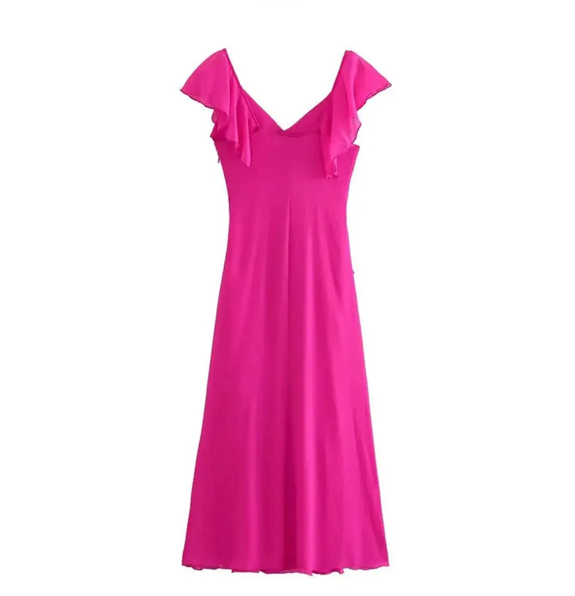 Magenta Ruffle Dress