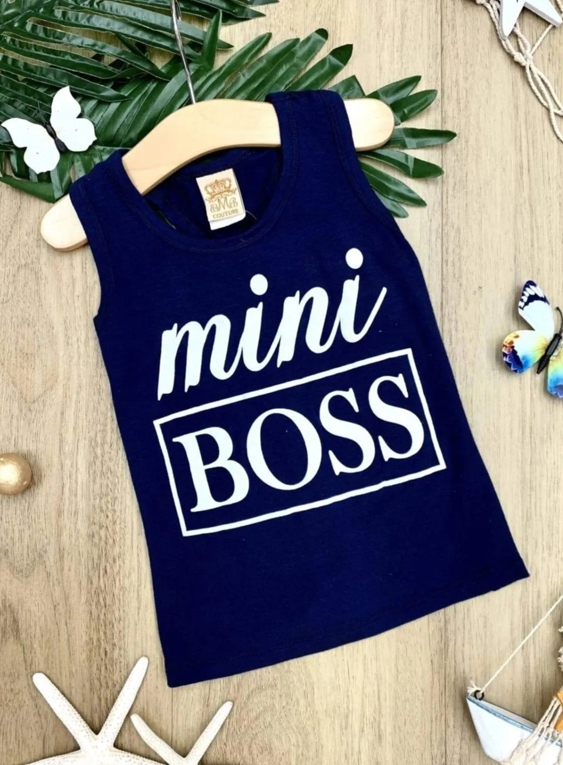 Mini Boss Navy Tank Top