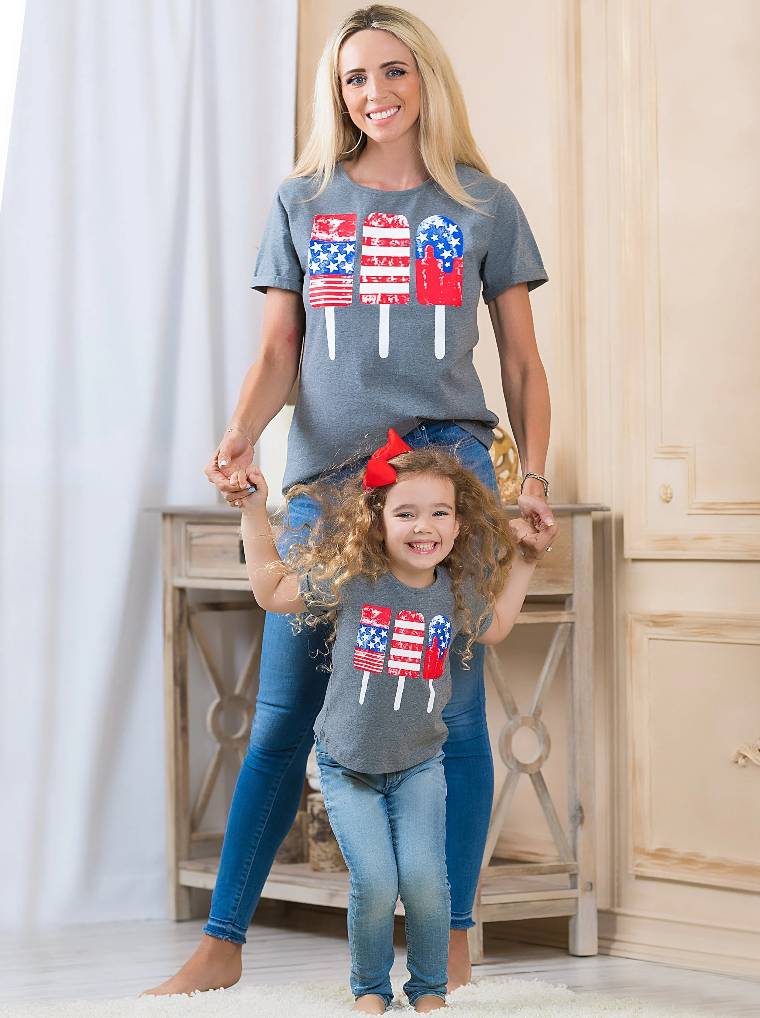 Mommy and Me Patriotic Popsicle Top