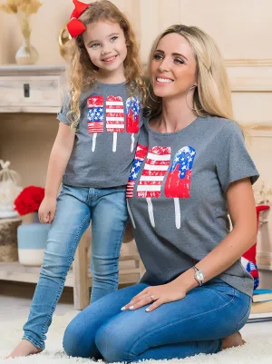 Mommy and Me Patriotic Popsicle Top