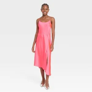 New - Women's Midi Slip Dress - A New Day Pink XL