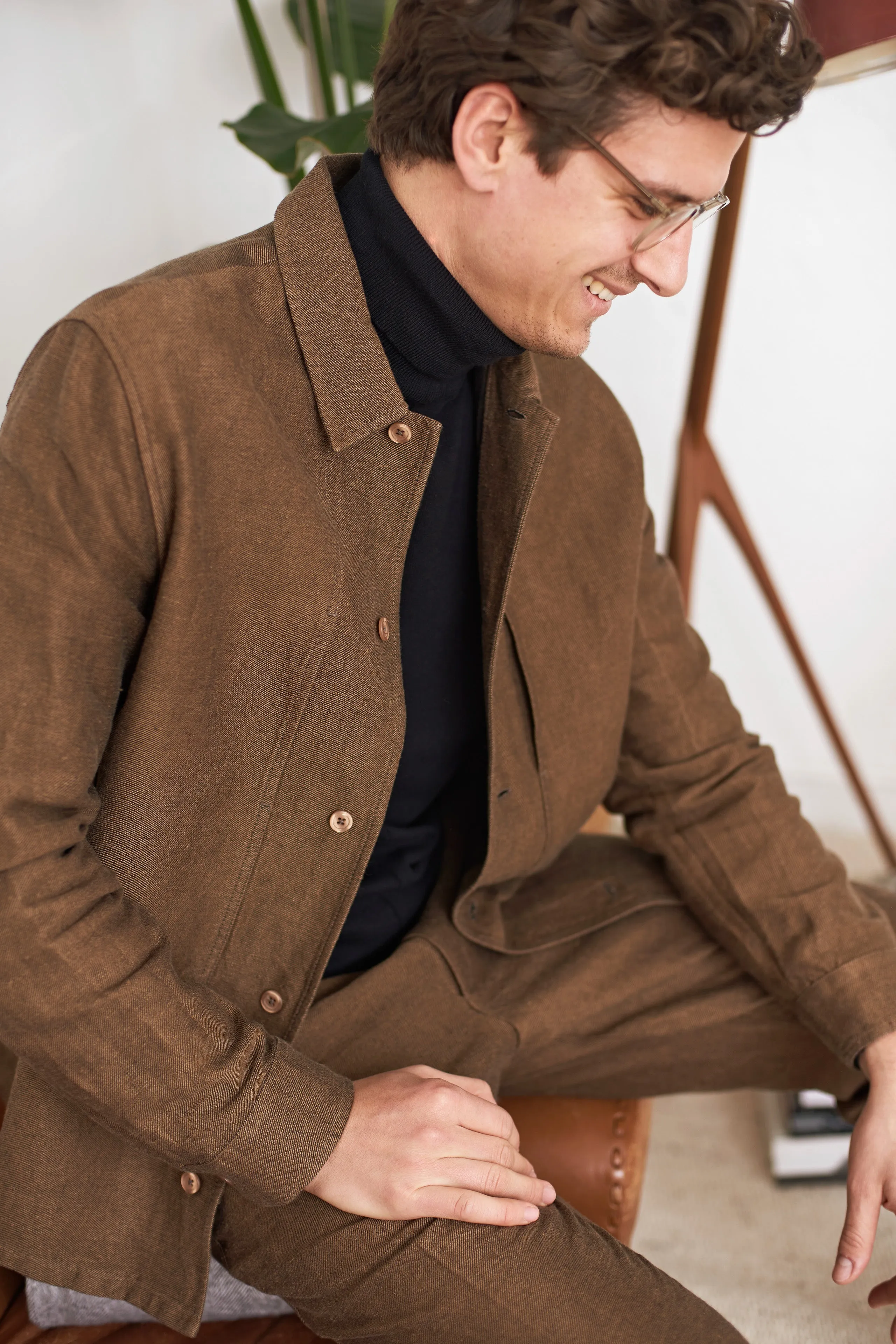 OWE overshirt winter linen camel