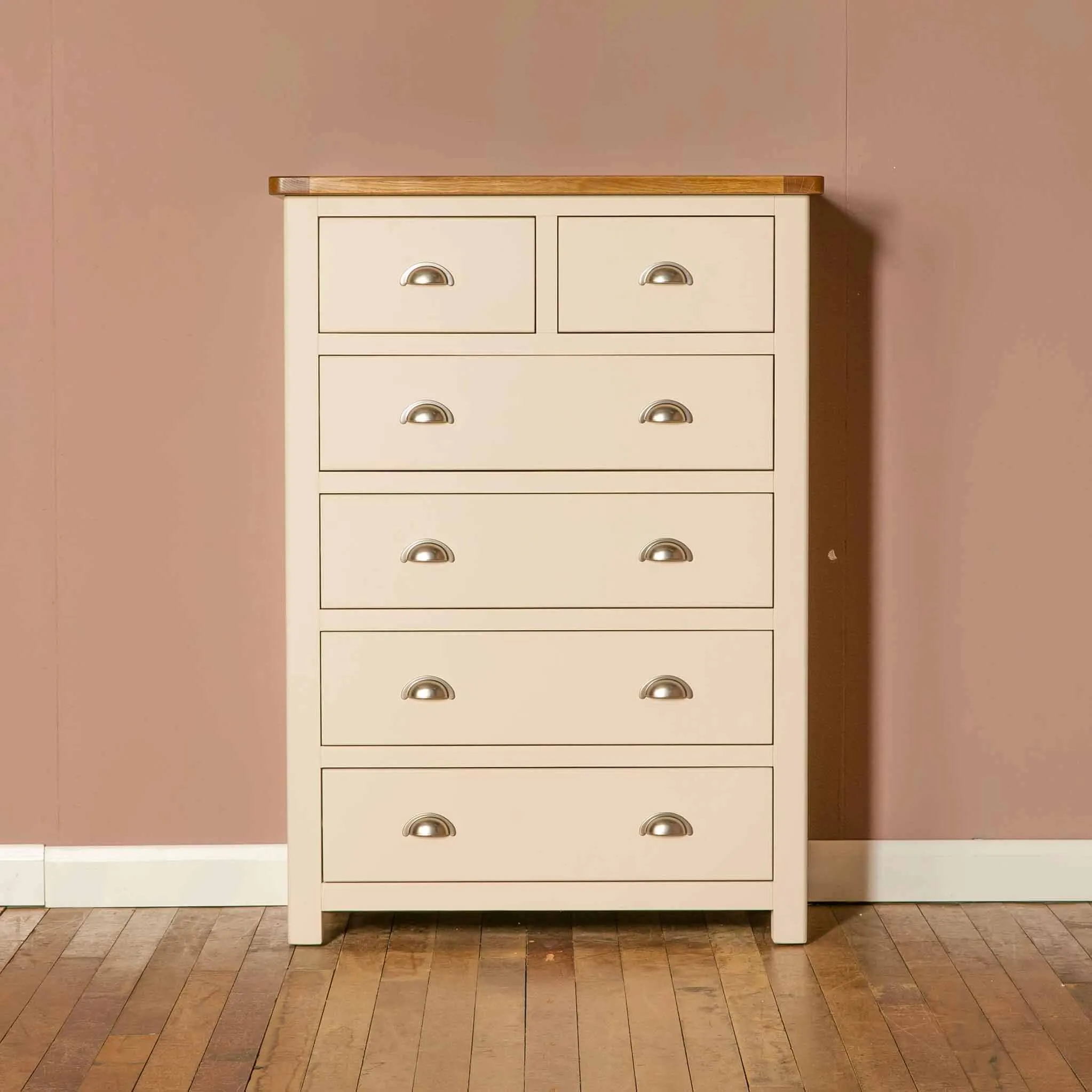 Padstow Cream 2 over 4 Drawer Chest