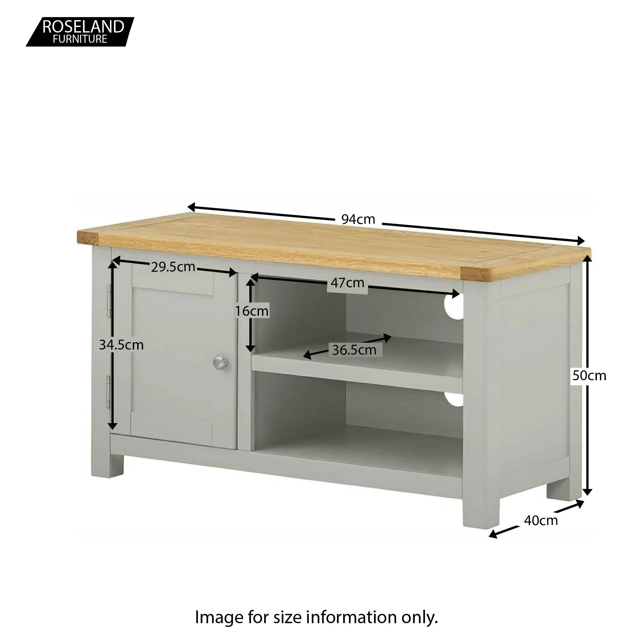 Padstow Grey 94cm TV Stand