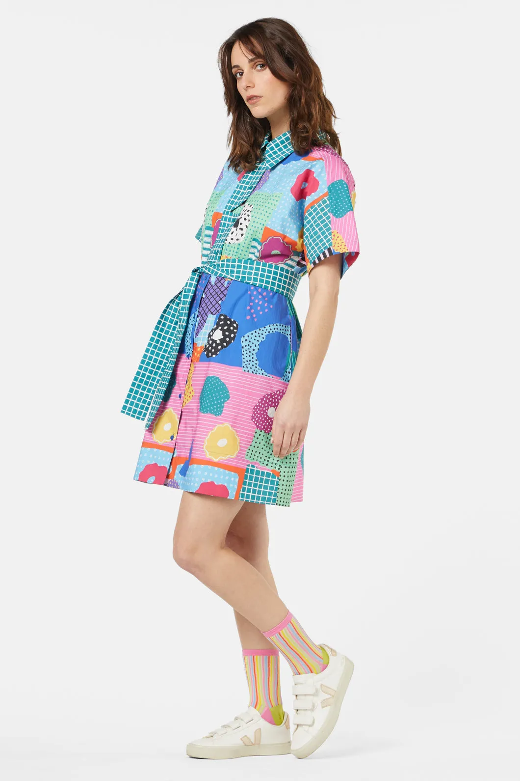 Paper Patch Shirt Dress