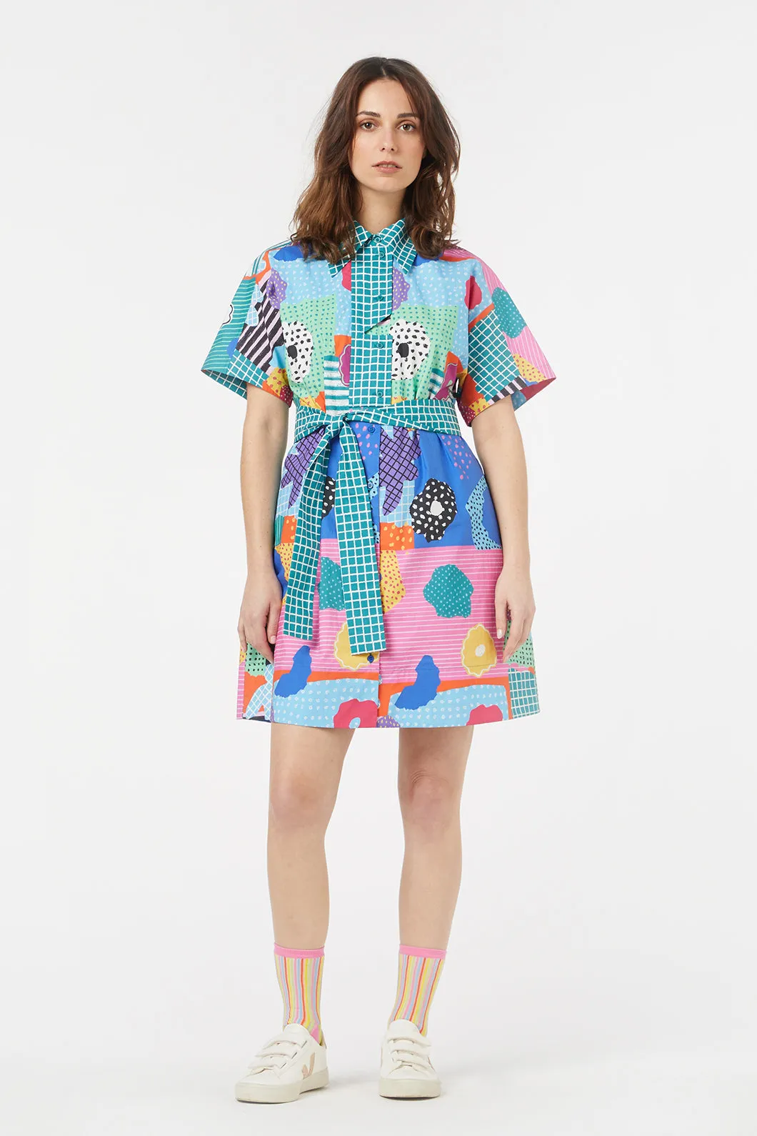 Paper Patch Shirt Dress